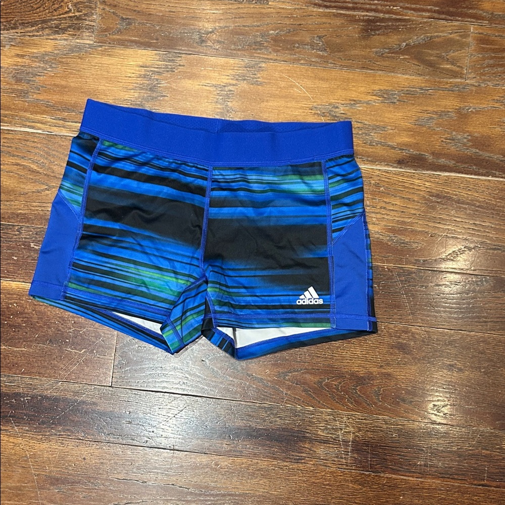 Adidas Vibrant Blue and Black Athletic Shorts